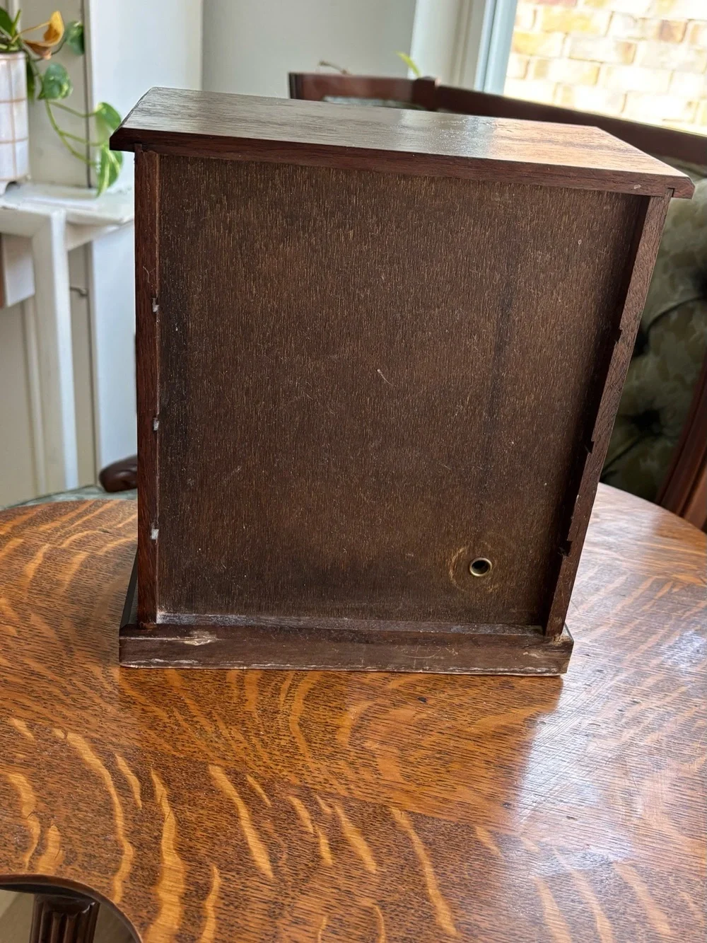 Wood Jewelry Box with Yellow Lined Interior